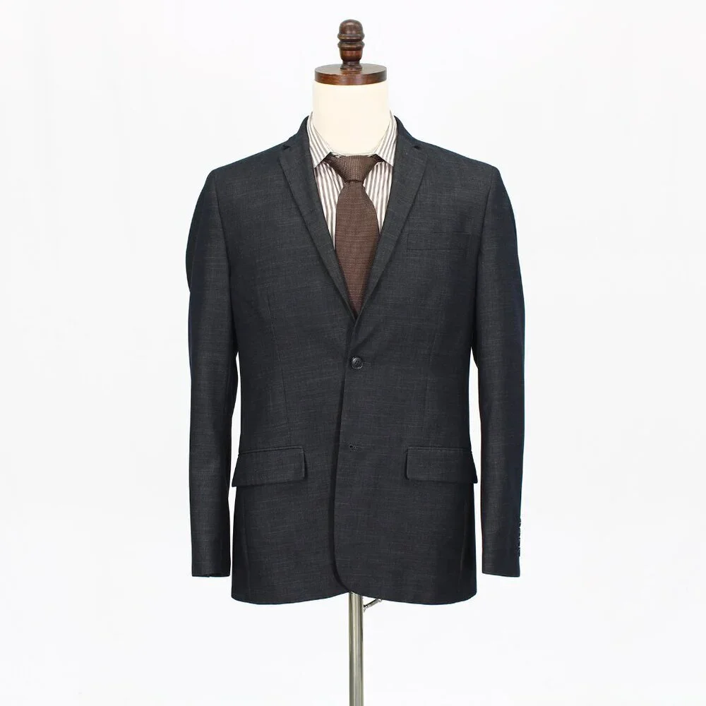 Perry Ellis 40R Gray Solid 2-Button Sport Coat Blazer Jacket G936